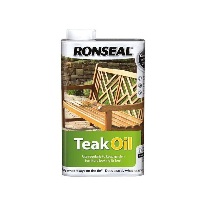 Ronseal Garden Furniture Teak Oil Can 1 litre Ronseal - Town Tools