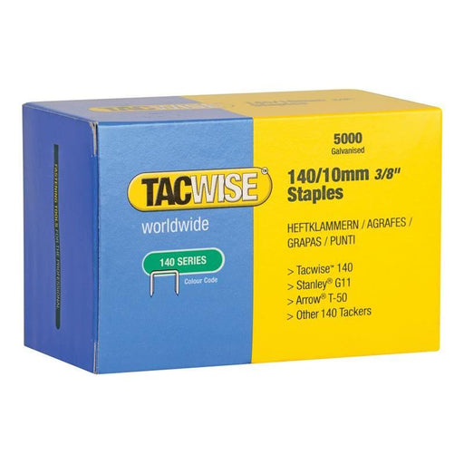 Tacwise 140 Galvanised Staples 10mm (Pack 5000) Tacwise - Town Tools