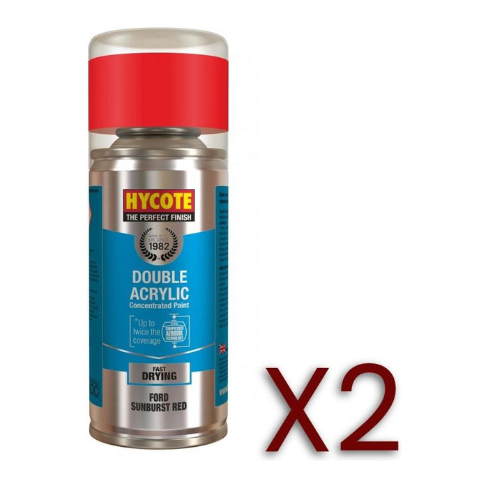 2x Hycote Aerosol Paint for Ford Sunburst Red 150ml Hycote - Town Tools 