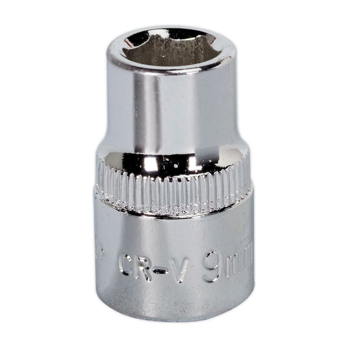 Sealey WallDrive Socket 9mm 3/8"Sq Drive Fully Polished SP3809 Sealey - Town Tools 