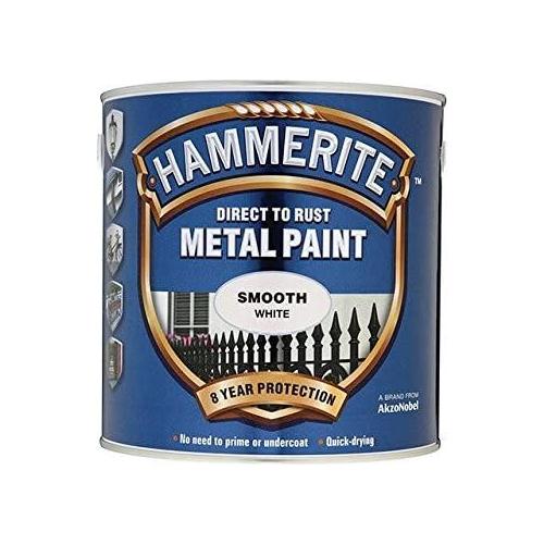 Hammerite Direct To Rust Metal Paint - Smooth White - 2.5 Litre Hammerite - Town Tools 