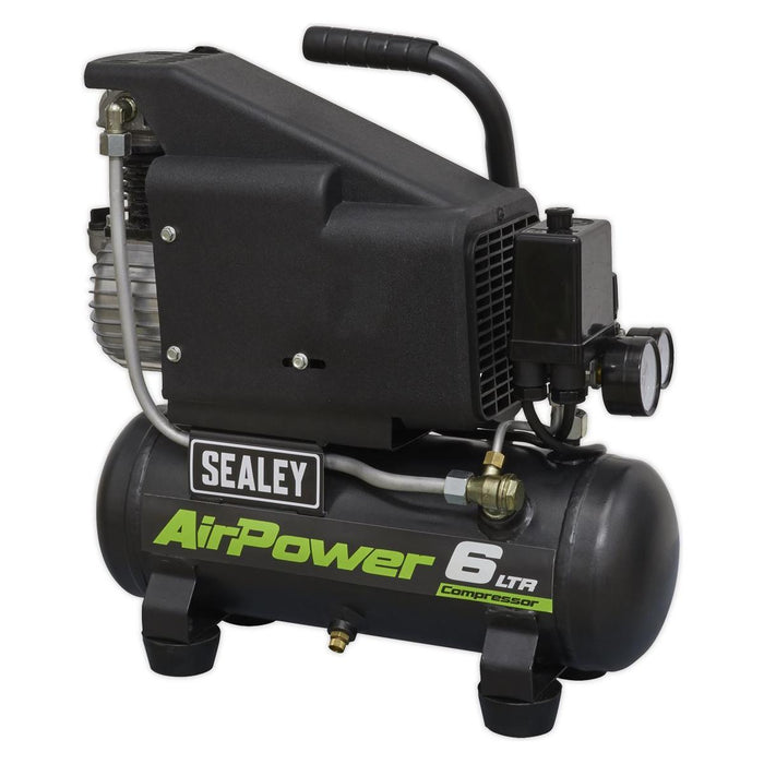 Sealey Air Compressor 6L Direct Drive 1hp SAC0610E Sealey - Town Tools 