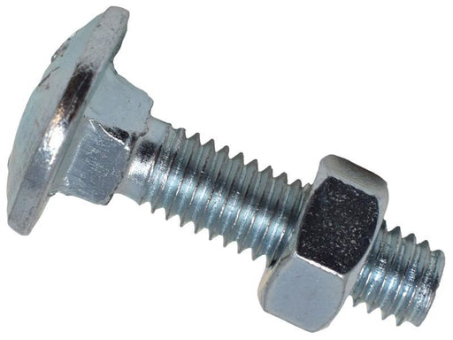 METALMATE Cup Square Hex Bolt & Nut ZP M6 x 25mm Box 50 METALMATE� - Town Tools