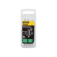 Stanley® Hand Tools 1-PAA54 Aluminium Rivets Medium 4 x 7mm Pack of 20