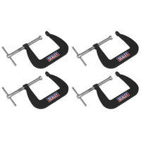 Sealey Junior C-Clamp Set 64mm x 64mm 4pc GCC01