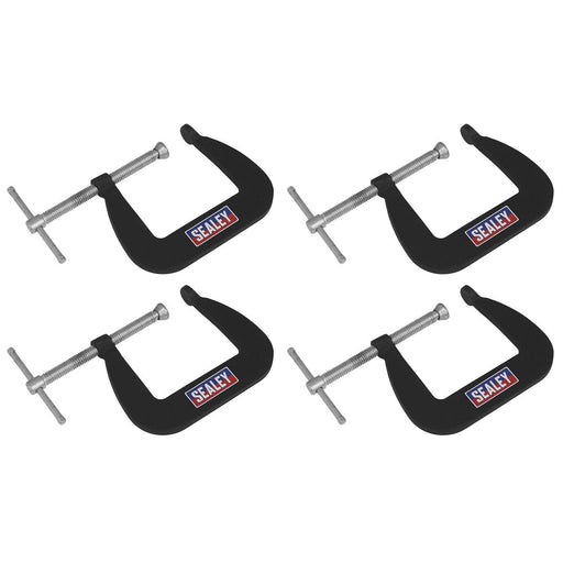 Sealey Junior C-Clamp Set 64mm x 64mm 4pc GCC01 Sealey - Town Tools 