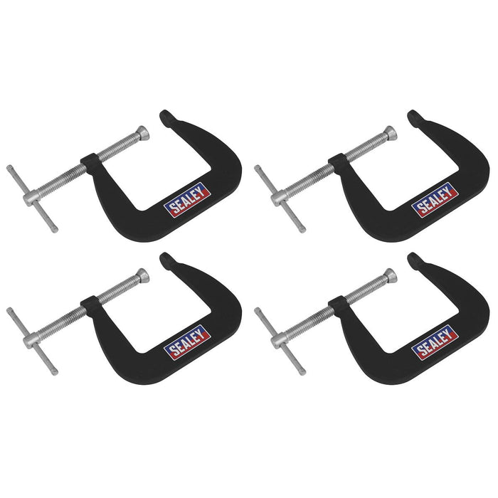 Sealey Junior C-Clamp Set 64mm x 64mm 4pc GCC01 Sealey - Town Tools 