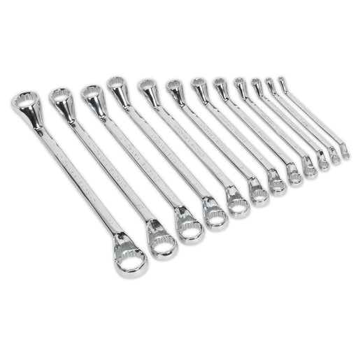 Sealey Deep Offset Ring Spanner Set 12pc Metric S0847 Seigen by Sealey - Town Tools 