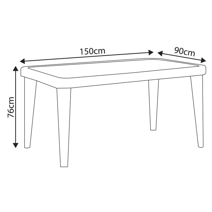 Dellonda Dining Tables with Tempered Glass Top 150 x 90 x 76cm - Anthracite