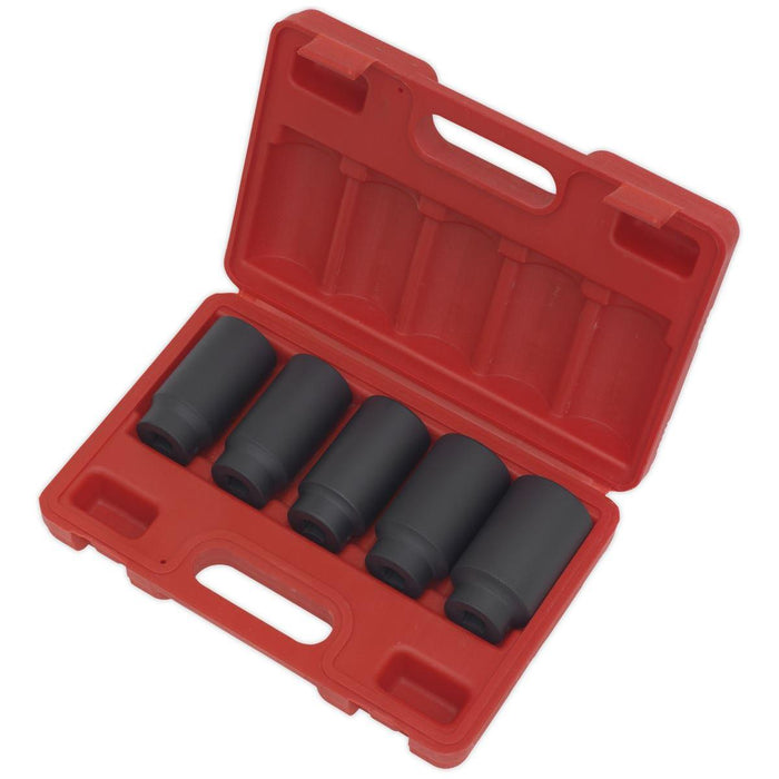 Sealey Impact Hub Nut Socket Set 5pc 1/2"Sq Drive SX050 Sealey - Town Tools 