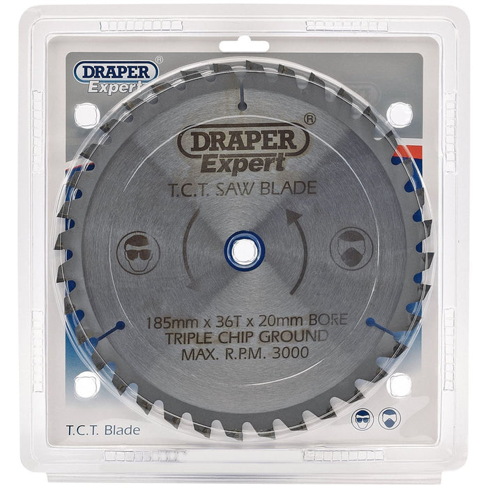 Draper Expert TCT Saw Blade, 185 x 20mm, 36T 03637 Draper - Town Tools 