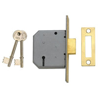 Union 2177 3 Lever Mortice Deadlock Satin Chrome 77.5mm 3in Visi