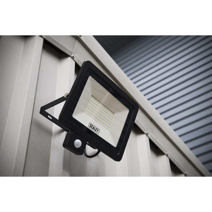 Sealey Extra Slim Floodlight with PIR Sensor 100W SMD LED LED115PIR Sealey - Town Tools 