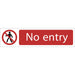 Draper No Entry' Prohibition Sign, 200 x 50mm 73161 Draper - Town Tools 