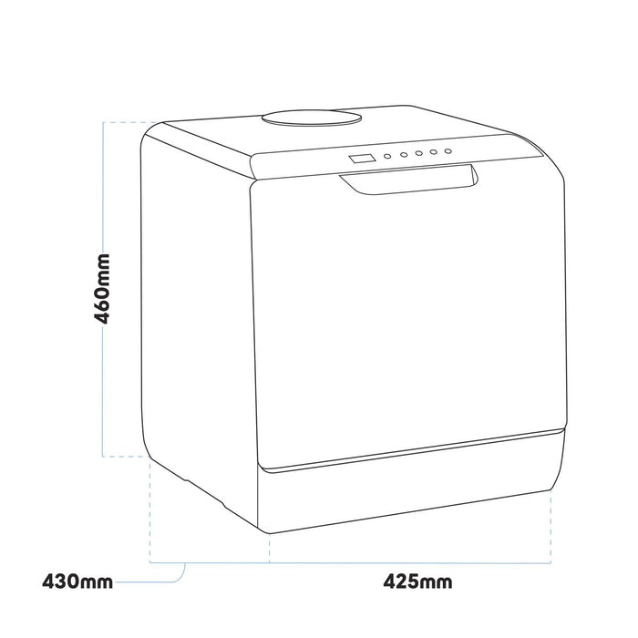 Baridi 2-4 Place Settings Mini Portable Tabletop Dishwasher, 5 Wash Functions Baridi - Town Tools 