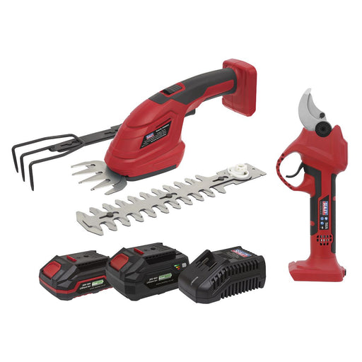 Sealey 2 x SV20 Series Cordless Gardening/Pruning Combo Kit 20V - 2 Batteries Sealey - Town Tools 