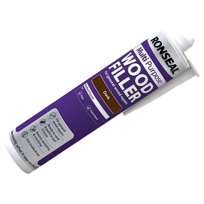 Ronseal Multipurpose Wood Filler Cartridge Dark 310ml Ronseal - Town Tools