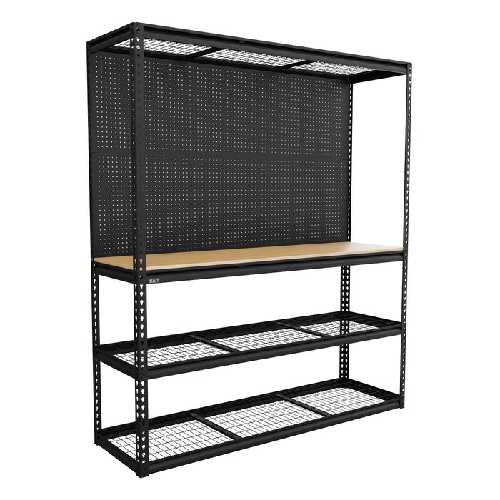 Heavy-Duty Modular Workbench Racking & Pegboard 1820mm 300kg Capacity Per Level Sealey - Town Tools 