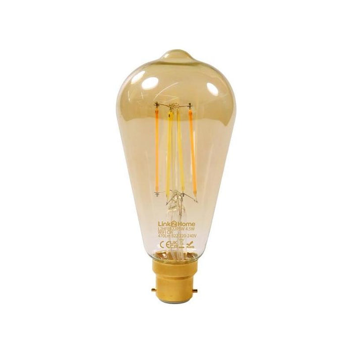 Link2Home Wi-Fi LED BC (B22) Pear Filament Dimmable Bulb, White 470 lm 4.5W Link2Home - Town Tools