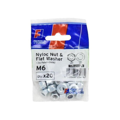 Forgefix Nyloc Nut & Washer M6 ForgePack 20 ForgeFix - Town Tools