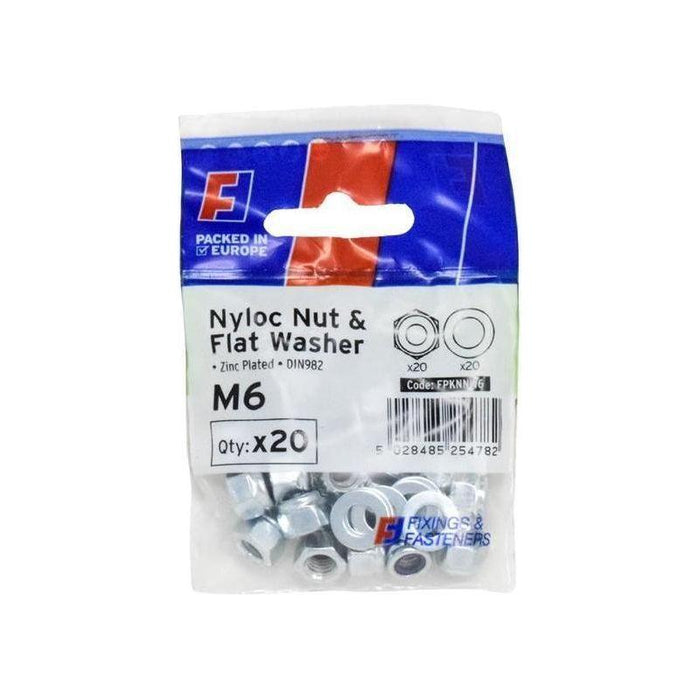 Forgefix Nyloc Nut & Washer M6 ForgePack 20 ForgeFix - Town Tools