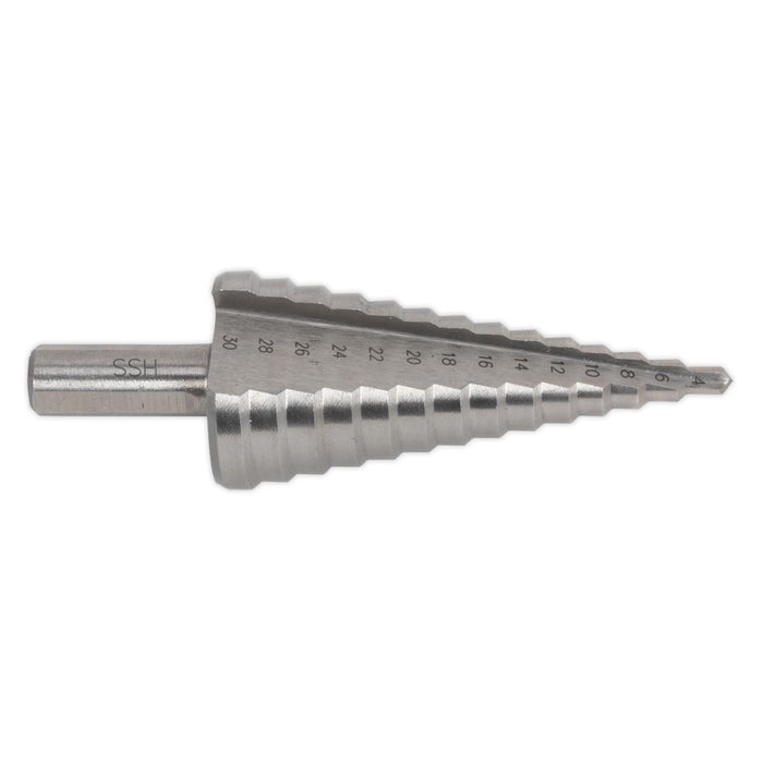 Sealey Double Flute HSS M2 Step Drill Bit 4-30mm AK4732 Sealey - Town Tools 