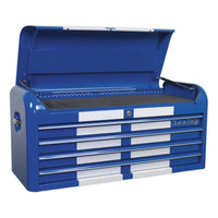 Sealey Topchest 4 Drawer Wide Retro Style Blue with White Stripes AP41104BWS