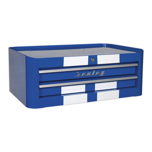 Sealey Mid-Box 2 Drawer Retro Style Blue with White Stripes AP28102BWS Sealey - Town Tools 