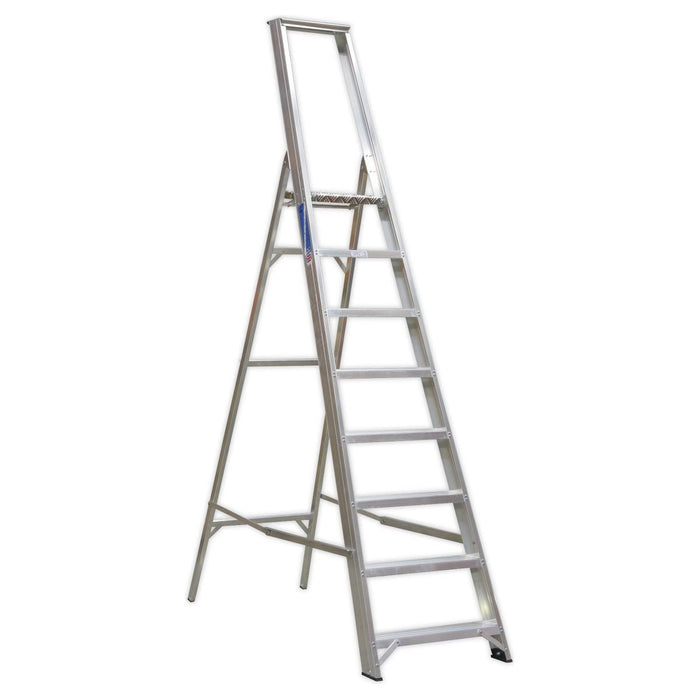 Sealey Aluminium Step Ladder 8-Tread Industrial BS 2037/1 AXL8 Sealey - Town Tools 