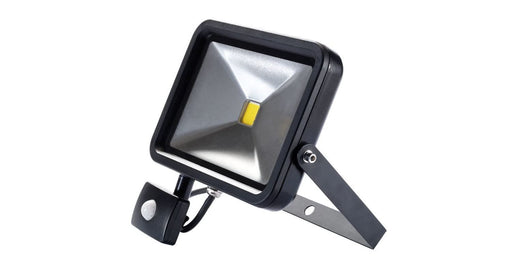 Draper COB LED Slimline Wall Mounted Floodlight with PIR Sensor, 30W, 1,950 Lume Draper - Town Tools 