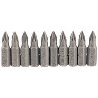 Draper PZ Type Insert Bit, 1/4" Hex, 25mm Long, No.1 (Pack of 10) 64047