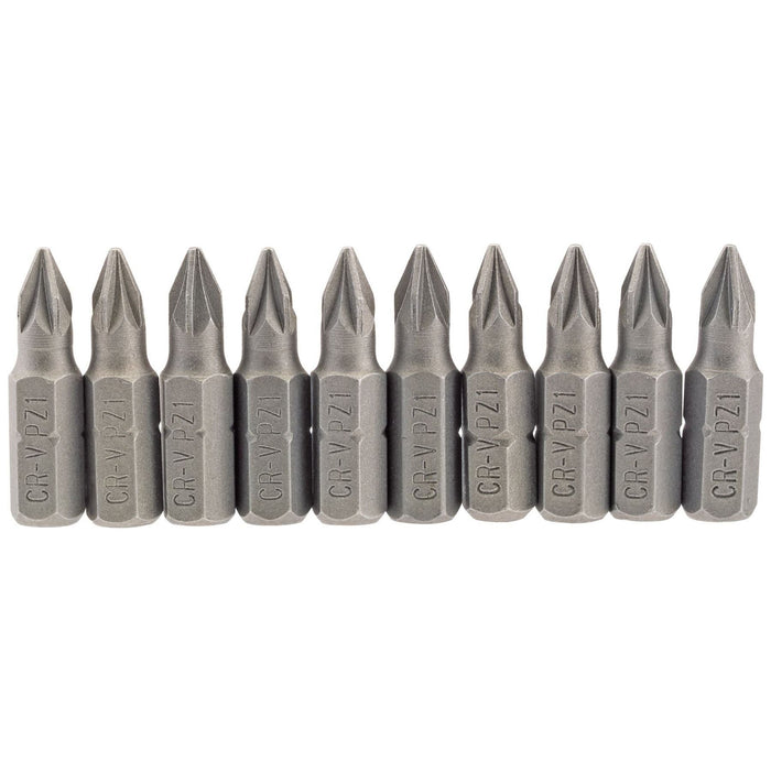 Draper PZ Type Insert Bit, 1/4" Hex, 25mm Long, No.1 (Pack of 10) 64047 Draper - Town Tools 