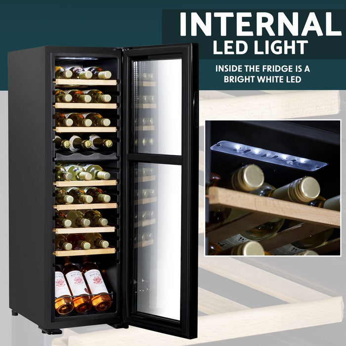 Baridi 18 Bottle Dual Zone Wine Fridge & Cooler DH89