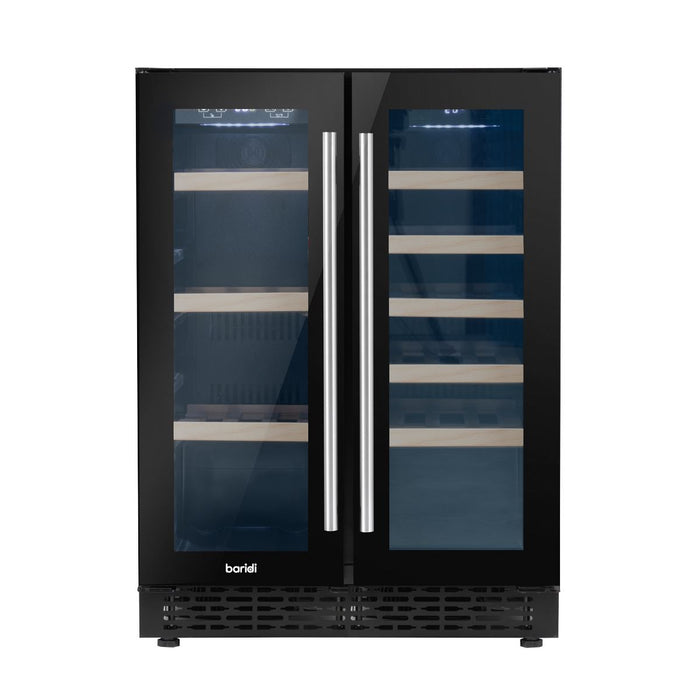 Baridi 40 Bottle/120 Can Freestanding Dual Zone Wine Fridge & Cooler 60cm