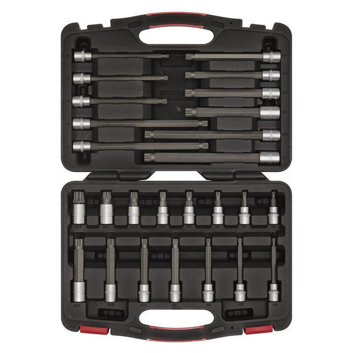 Sealey Spline Socket Bit Set 26pc 3/8"Sq Drive Platinum Series AK89002 Sealey - Town Tools 