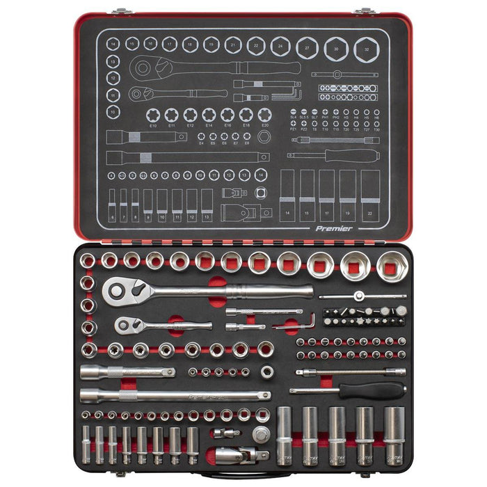Sealey Premier Platinum Premier Platinum Socket Set 1/4" & 1/2"Sq Drive 108pc Sealey Premier Platinum - Town Tools 