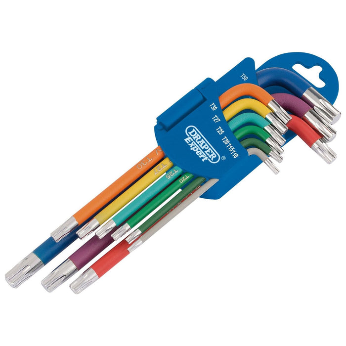 Draper TX-STAR Metric Coloured Long Arm Key Set (9 Piece) 66143 Draper - Town Tools 