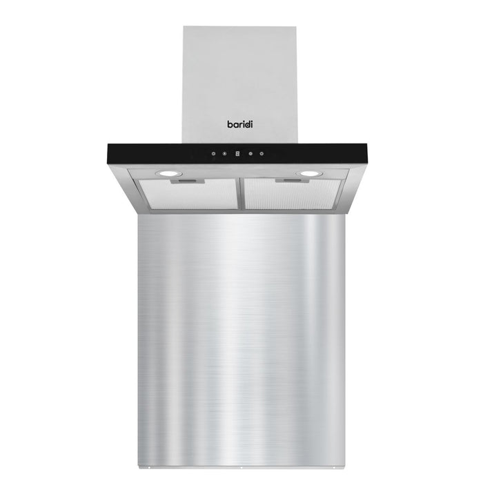 Baridi T-Shape Chimney Cooker Hood with Carbon Filters & Splashback 60cm