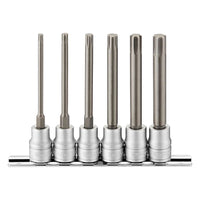 Teng Tools 3/8" Long Ribe?? Bit Socket Clip Rail Set 6 Pieces