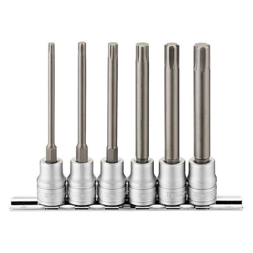Teng Tools 3/8" Long Ribe?? Bit Socket Clip Rail Set 6 Pieces Teng Tools - Town Tools 
