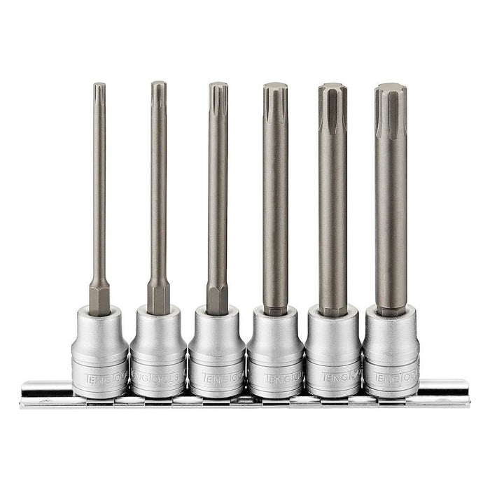 Teng Tools 3/8" Long Ribe?? Bit Socket Clip Rail Set 6 Pieces Teng Tools - Town Tools 