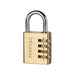 Master Lock Brass Finish 40mm 4-Digit Combination Padlock Master Lock - Town Tools