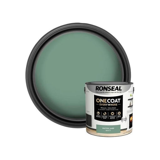 Ronseal One Coat Everywhere Interior Paint Muted Jade Matt 2.5 litre Ronseal - Town Tools
