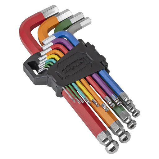 Sealey Premier Premier Jumbo Colour-Coded Anti-Slip Ball-End Hex Key Set 13pc Sealey Premier - Town Tools 