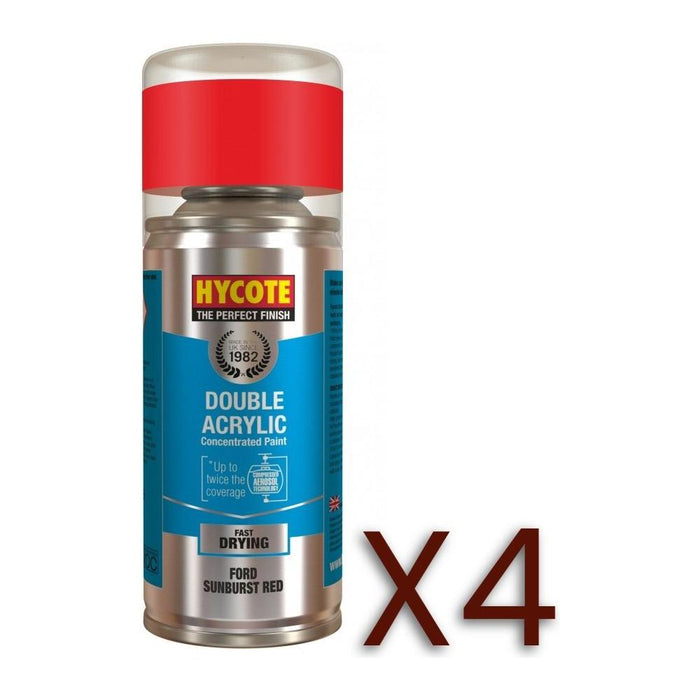 4x Hycote Aerosol Paint for Ford Sunburst Red 150ml Hycote - Town Tools 