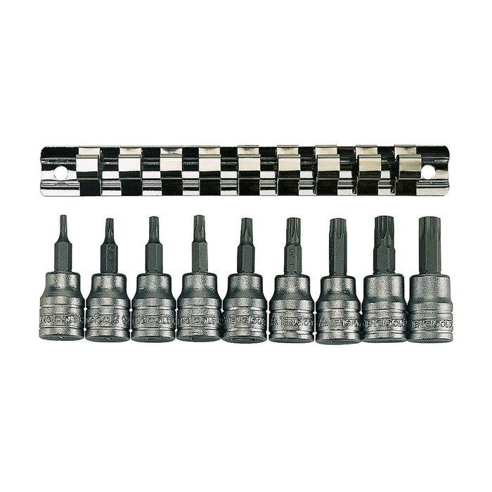 Teng Tools 3/8" TX Bit Socket Clip Rail Set 9 Pieces Teng Tools - Town Tools 