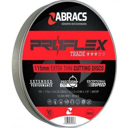 Abracs Proflex Extra Thin Flat Cutting Disc 125 X 1.6 X 22mm 125 X 1.6 X 22mm Van Line - Town Tools 