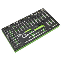 Siegen Siegen Socket Set with Tool Tray 1/4" & 1/2"Sq Drive 62pc S01271