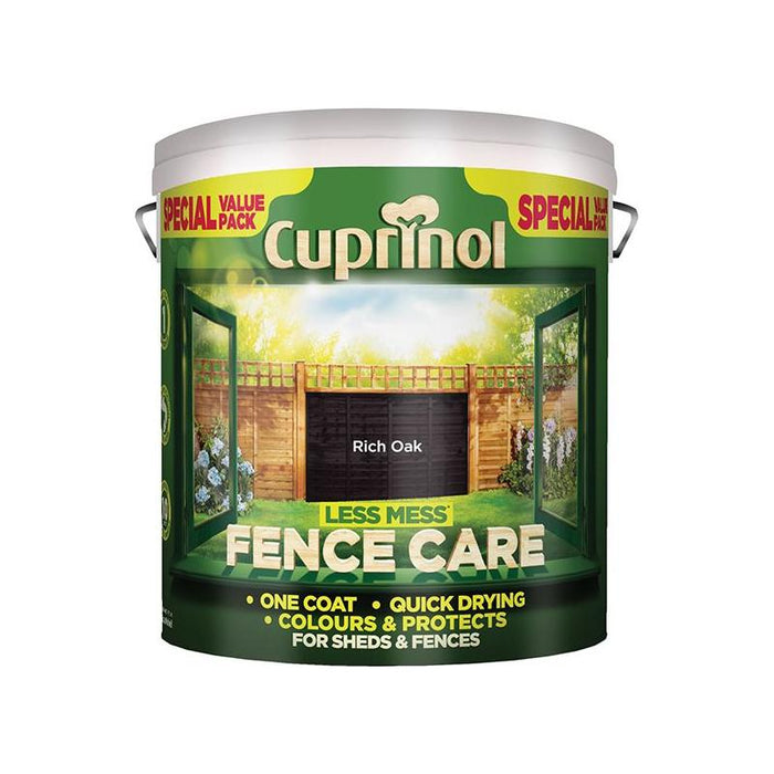 Cuprinol Less Mess Fence Care Rich Oak 6 litre Cuprinol - Town Tools