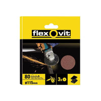 Flexovit Aluminium Oxide Fibre Disc 115mm Fine 80G (Pack 10)